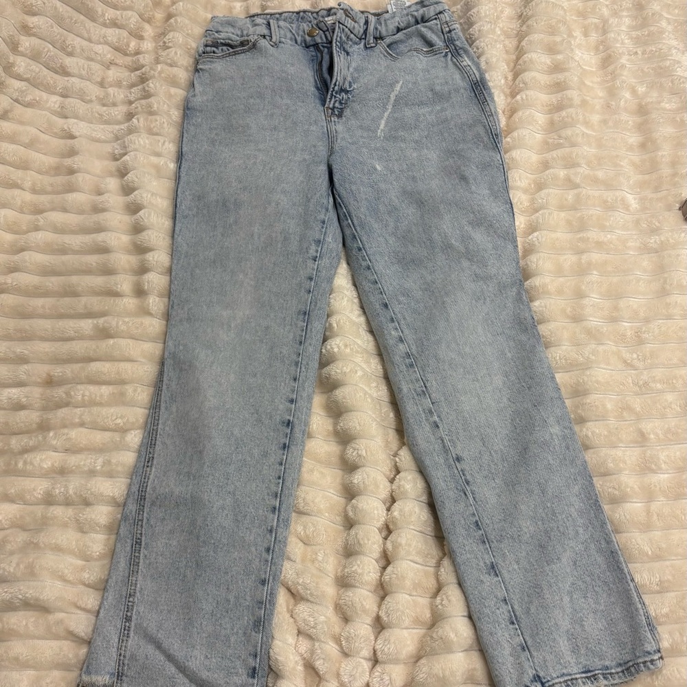Good American Light Wash Straight Leg Jeans